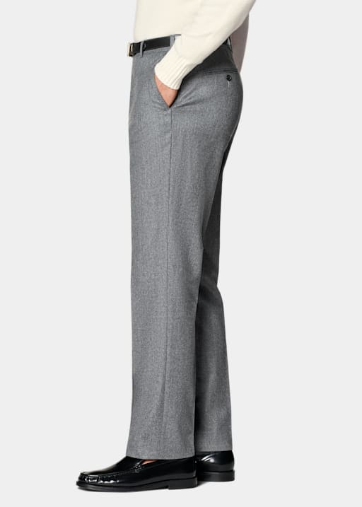 Mid Grey Straight Leg Trousers