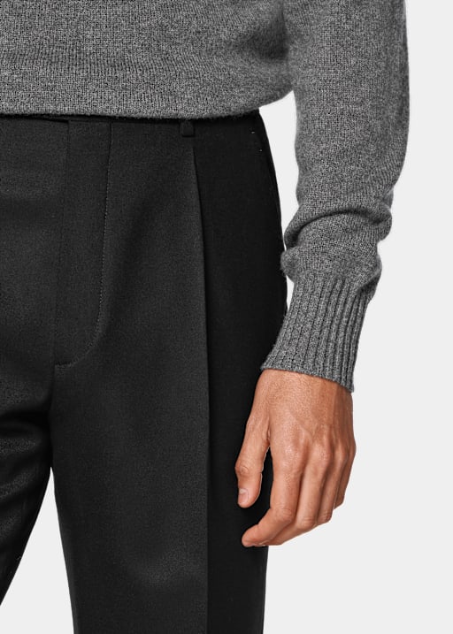 Spodnie garniturowe wide leg tapered czarne
