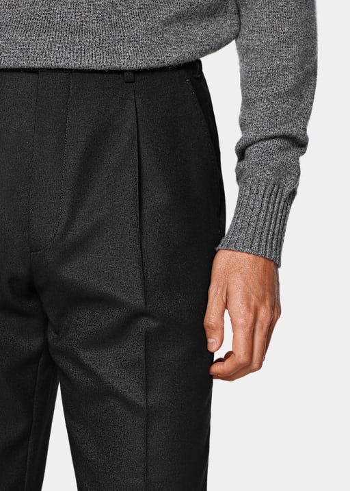 Spodnie garniturowe wide leg tapered czarne
