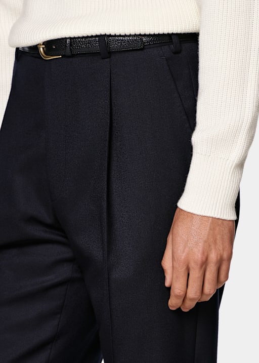 Pantalones de traje navy Wide Leg Tapered 