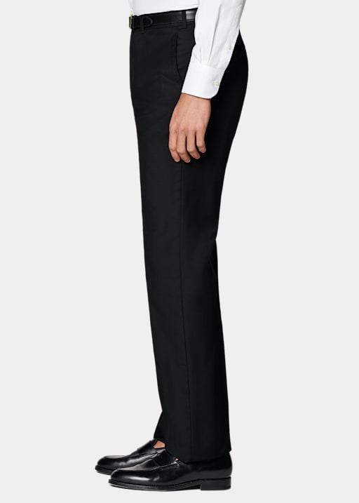 Black Slim Leg Straight Suit Trousers