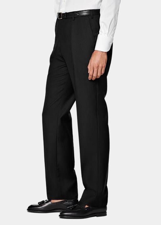Black Perennial Straight Leg Suit Trousers