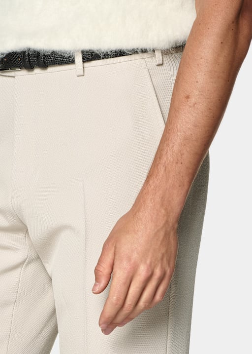 Light Brown Straight Leg Suit Trousers