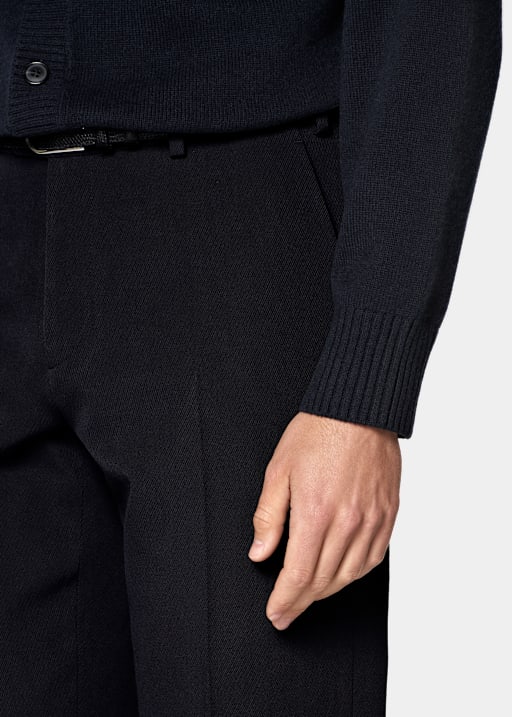 Navy Straight Leg Suit Trousers