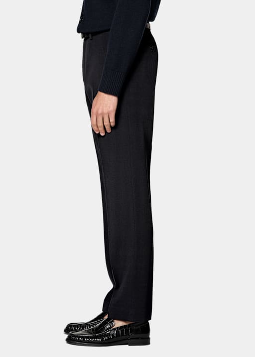 Navy Straight Leg Suit Trousers