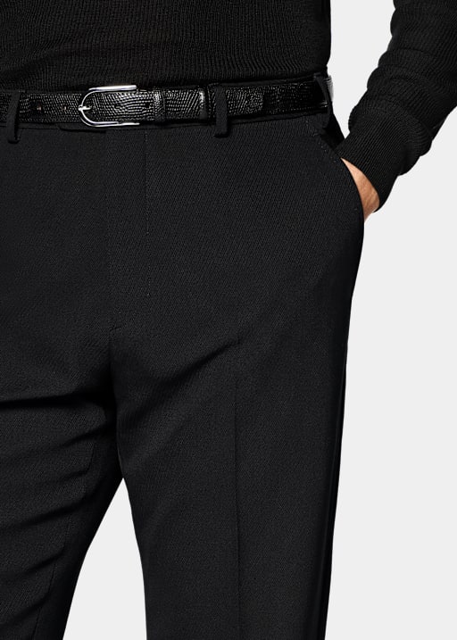 Pantaloni da abito neri wide leg flared