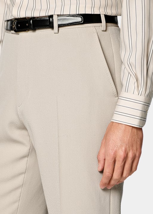 Light Brown Wide Leg Flared Suit Trousers
