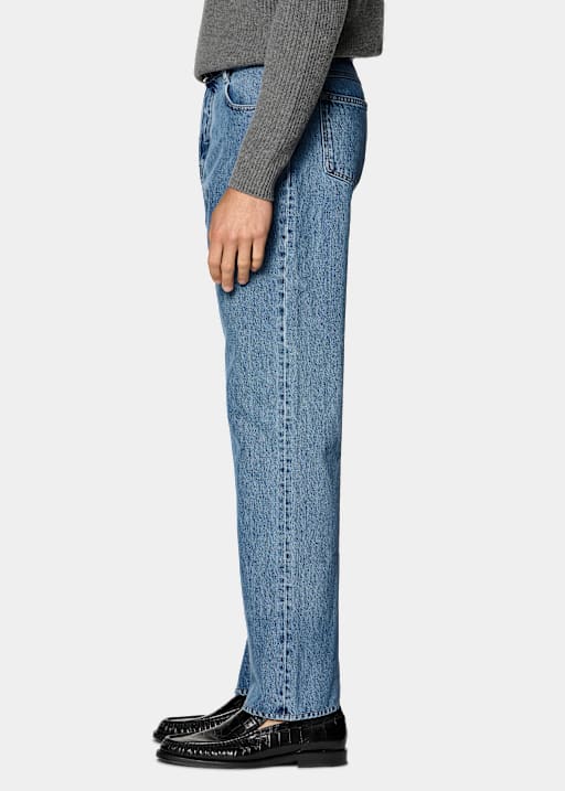 Mid Blue Straight Leg Jeans