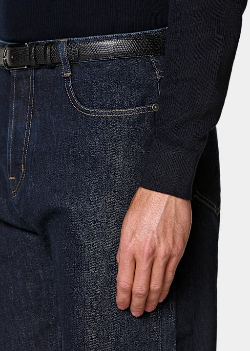 Navy Straight Leg Jeans