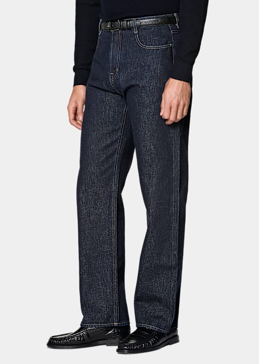 Navy Straight Leg Jeans