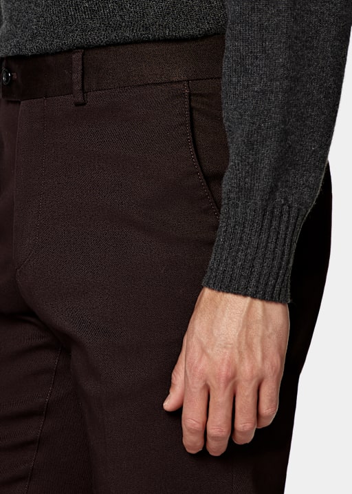 Dark Red Slim Leg Chinos