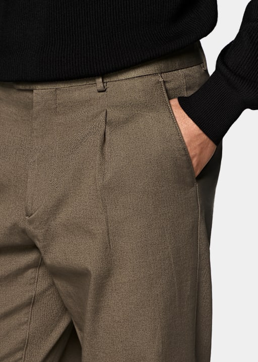 Chinosy wide leg tapered w kolorze średniozielonym