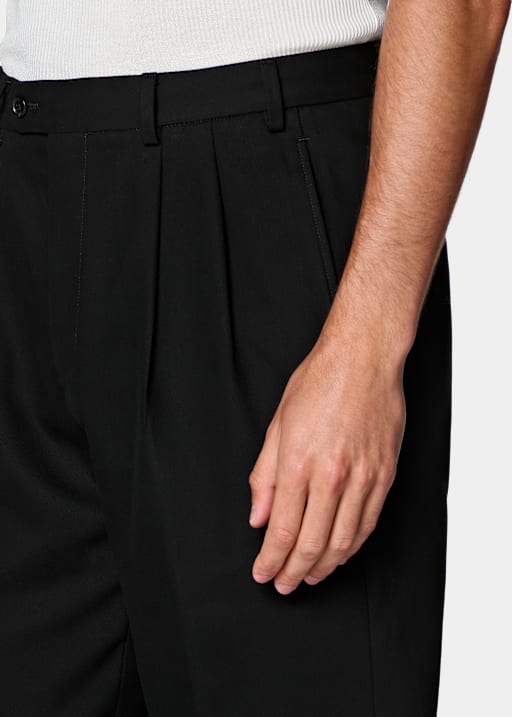 Hose Schwarz Wide Leg