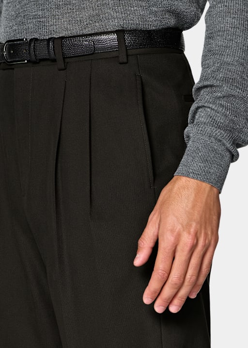 Dark Brown Wide Leg Trousers