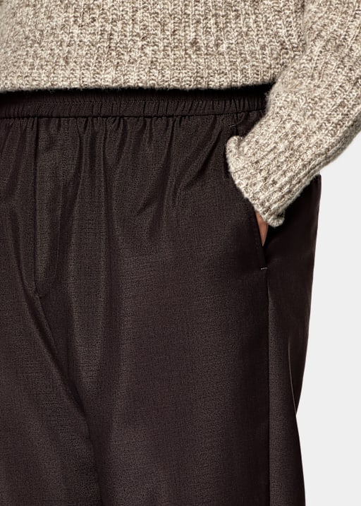 Dark Red Wide Leg Trousers