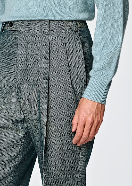 Mid Blue Wide Leg Trousers