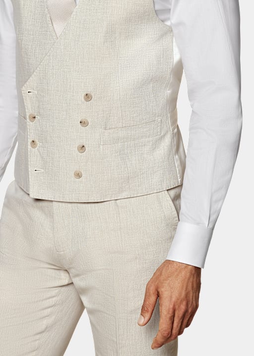 White double breasted waistcoat on sale