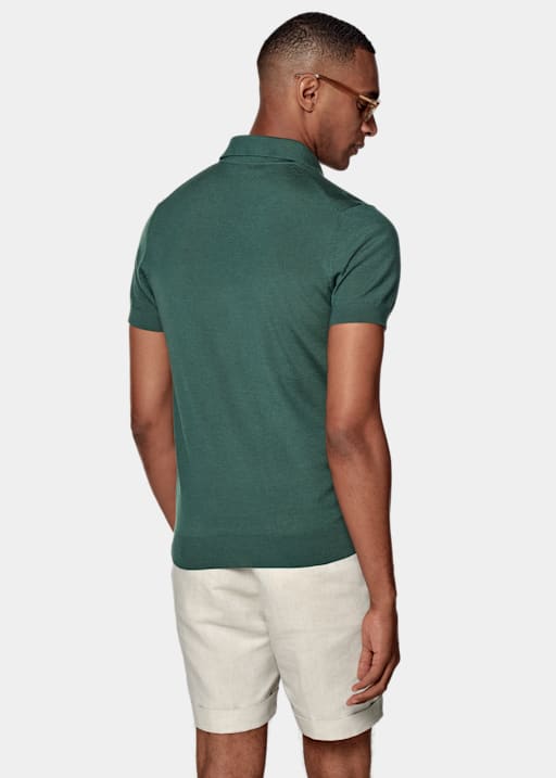 Green Buttonless Polo Shirt 