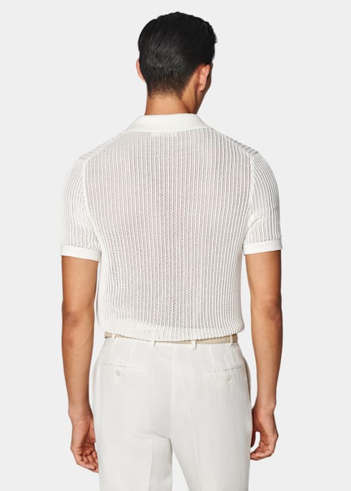 Off-White Crochet Polo Cardigan