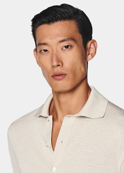 Sand Polo Cardigan