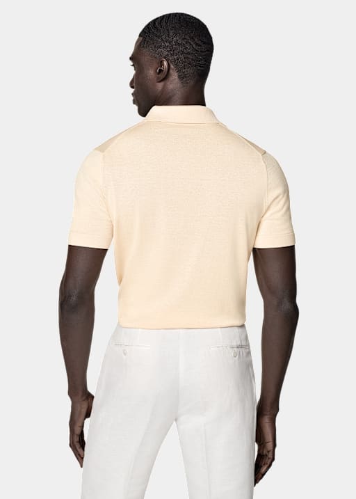 Polo sans boutons jaune pâle