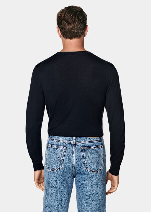 Navy V-Neck Cardigan