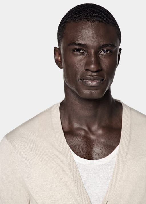 Sand V-Neck Cardigan