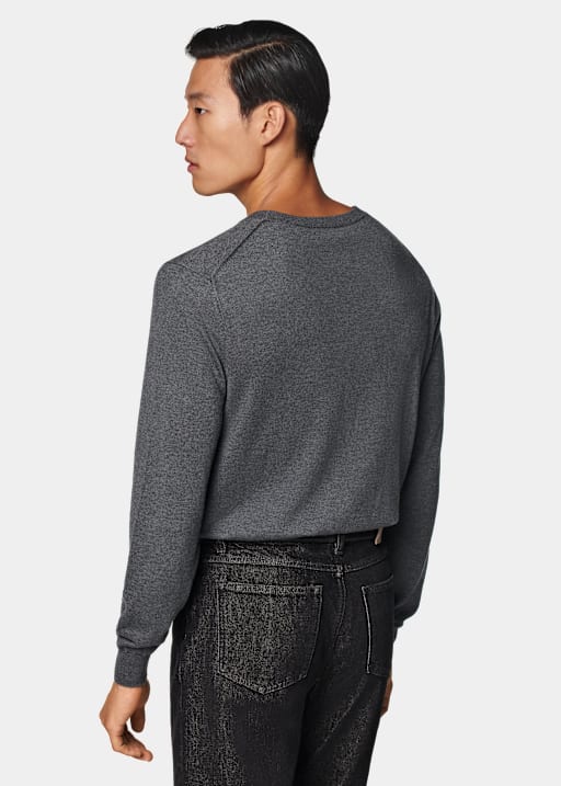 Grey V-Neck Cardigan