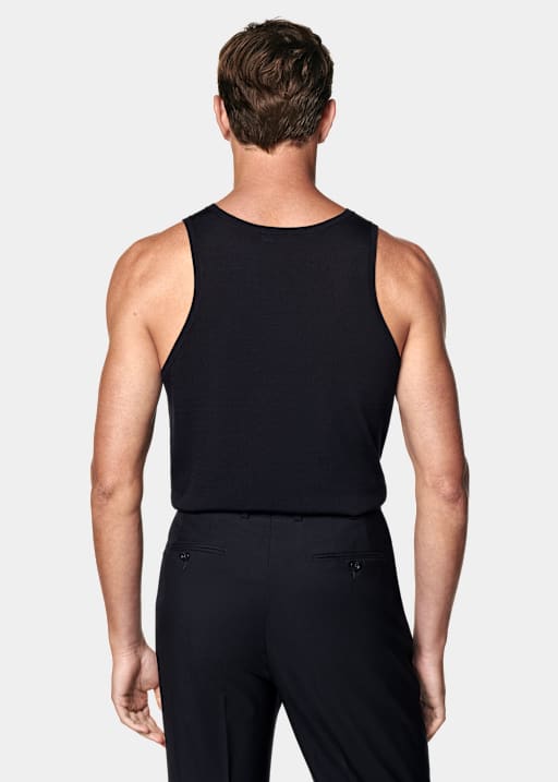 Navy Knitted Tank Top