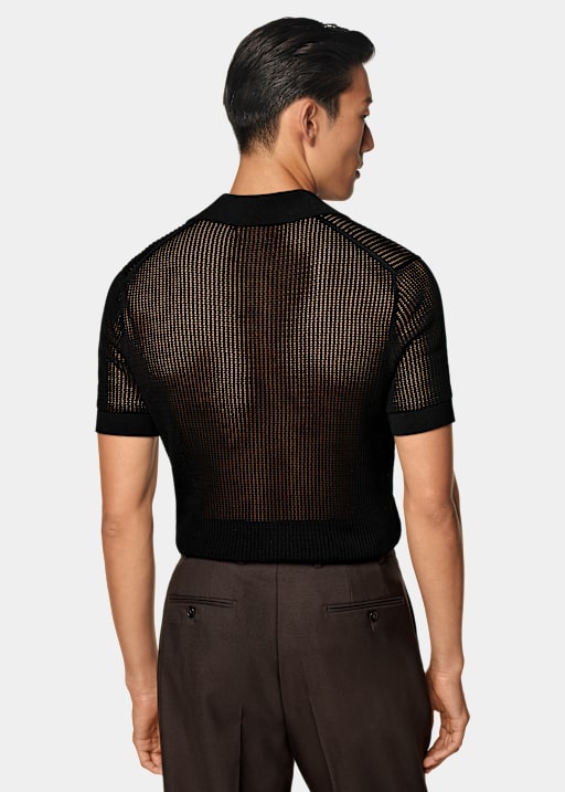 Polo de crochet negro