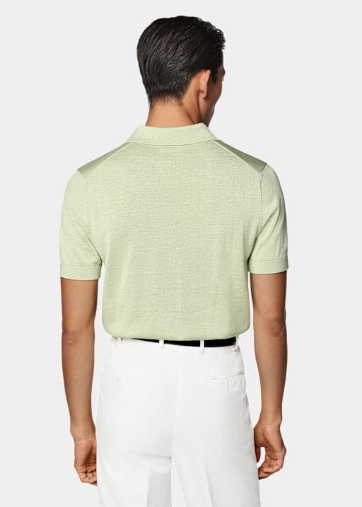 Light Green Buttonless Polo