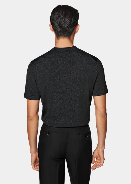 T-Shirt Rundhals Kurzarm dunkelgrau