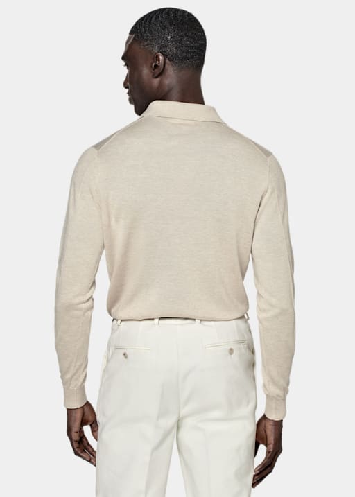Sand Long Sleeve Polo Shirt 