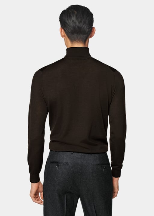 Dark Brown Merino Turtleneck