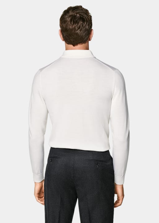 Off-White Merino Long Sleeve Polo