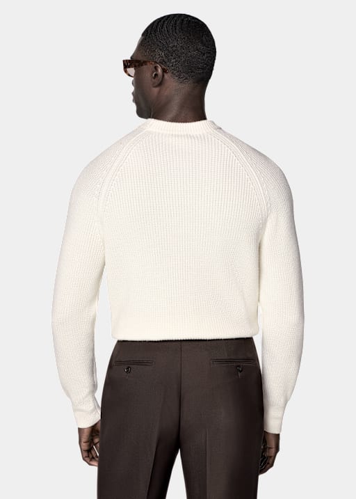 Off-White Merino Ribbed Crewneck