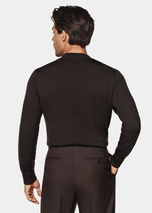 Dark Brown Merino Crewneck