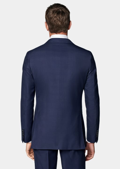 Navy Checked Tailored Fit Havana Suit