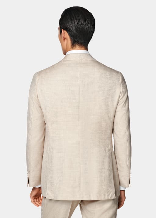 Abito Havana color sabbia spina di pesce tailored fit