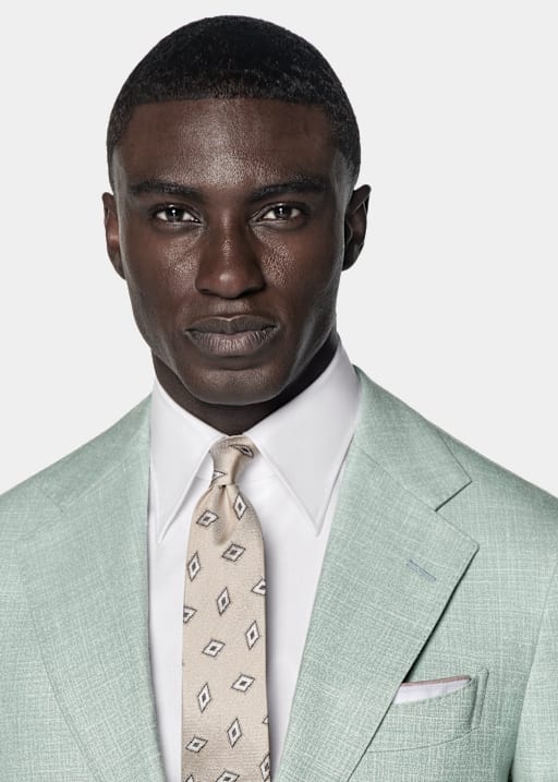 Light Green Tailored Fit Havana Suit