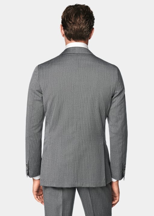 Costume Perennial Havana coupe Tailored gris moyen à chevrons