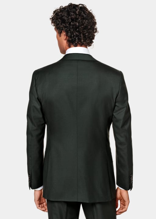 Dark Green Three-Piece Tailored Fit Lazio Suit