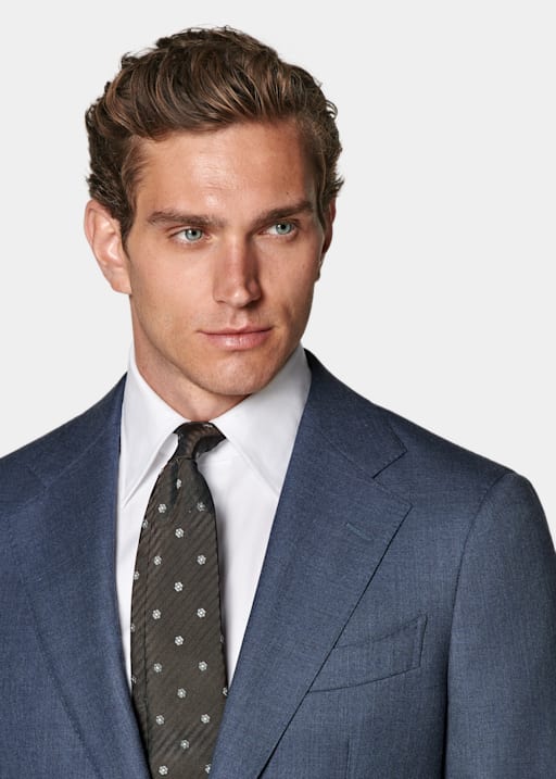 Mid Blue Tailored Fit Havana Suit