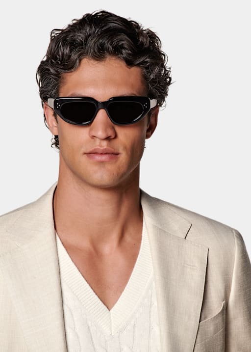 Sand Herringbone Tailored Fit Havana Suit