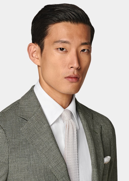 미드 그린 하운드체크 Perennial 테일러드 핏 Havana 수트