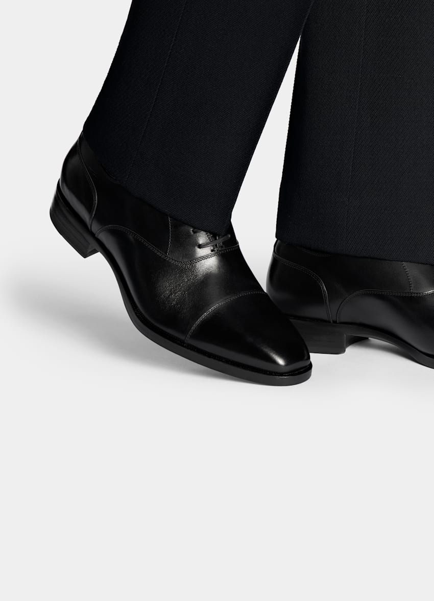 SUITSUPPLY Italian Calf Leather Black Oxford