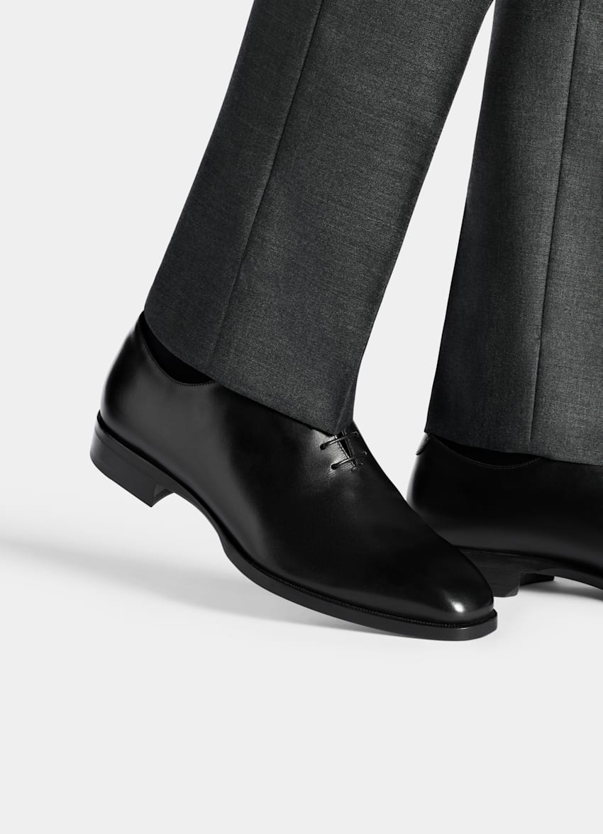 SUITSUPPLY Leather Black Oxford