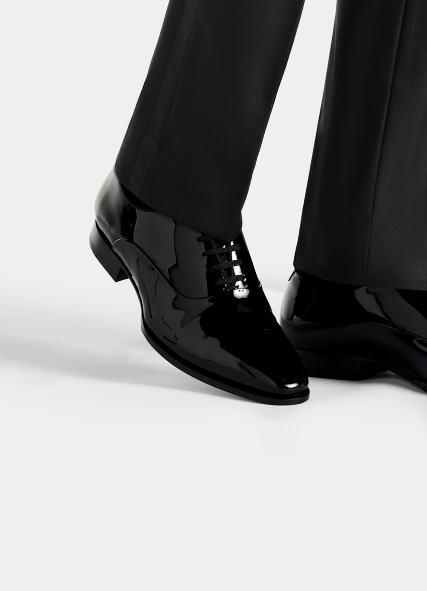 SUITSUPPLY Leather Black Tuxedo Oxford