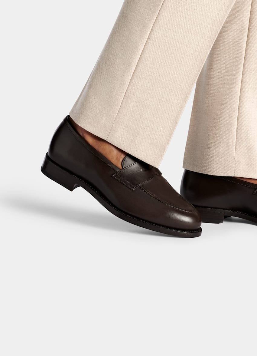 SUITSUPPLY Italian Calf Leather Dark Brown Loafer