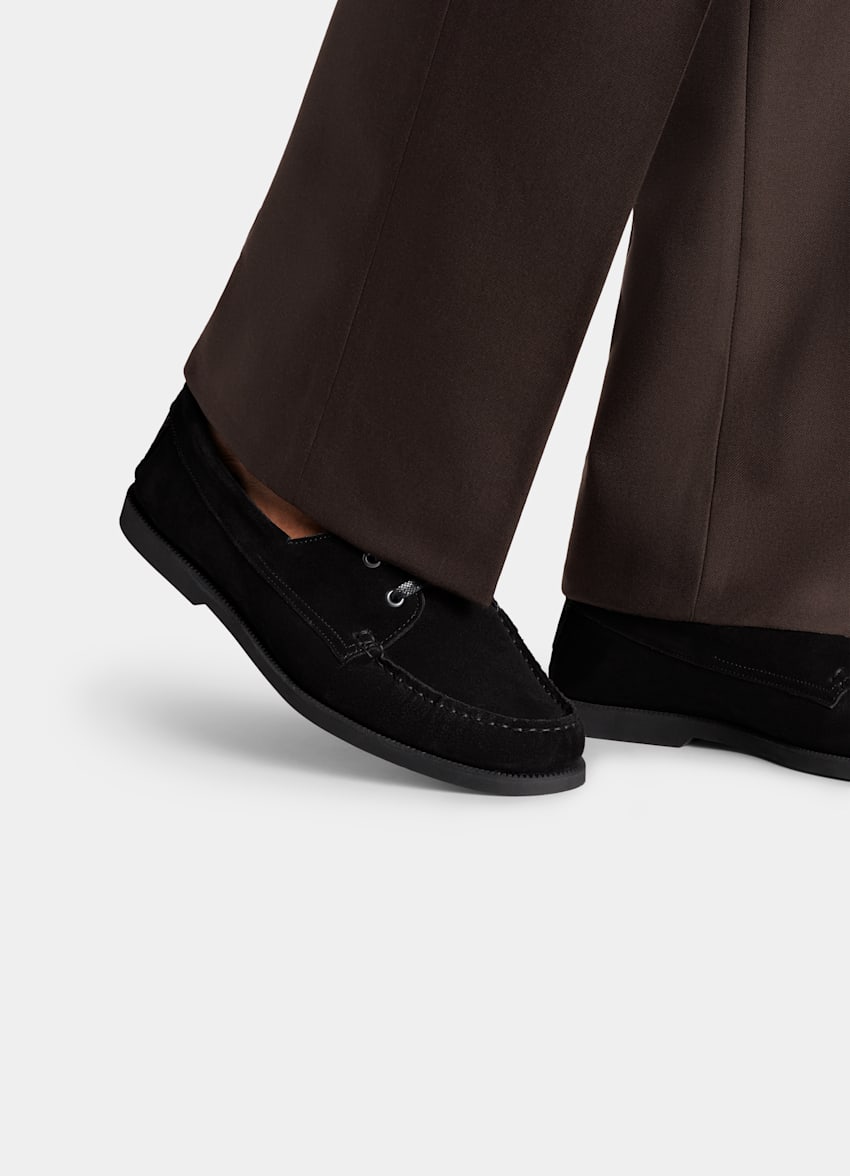 SUITSUPPLY 意大利牛麂皮 黑色乐福鞋